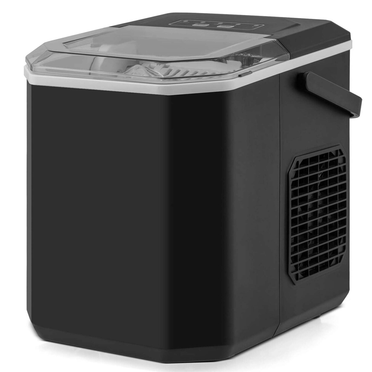 Costway Countertop Ice Maker Portable Ice Making Machine 6-13 Mins 9 Ice 26.5 lbs/24 Hrs Black/Silver